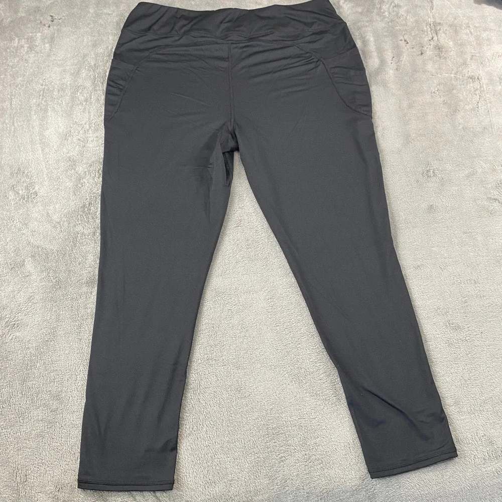 Cuddl Duds Leggings Womens XL Black ClimateCore Active Side Pockets Stretch‎ Gym